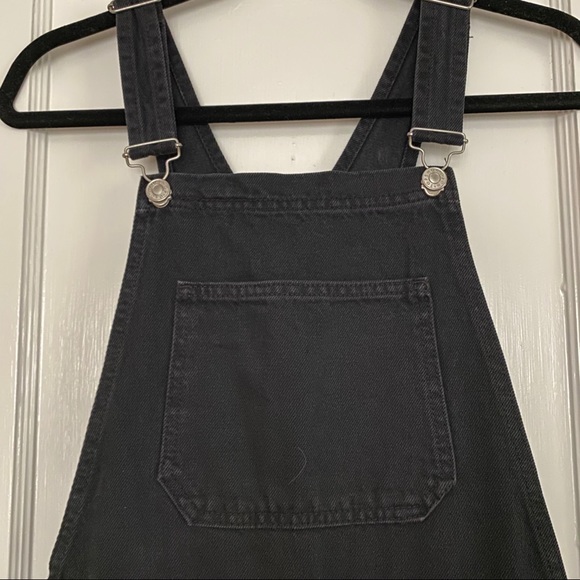 Topshop Black Straight-Leg Denim Overalls - Picture 3 of 4